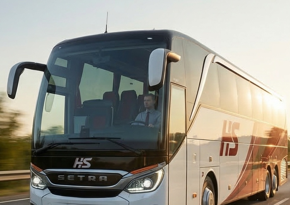 Autobus HS bussi v prezentačním detailu